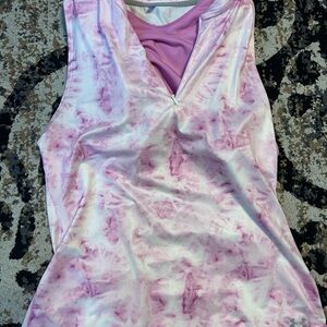 Under Armour Pink and White Tie-Dye Sleeveless Top